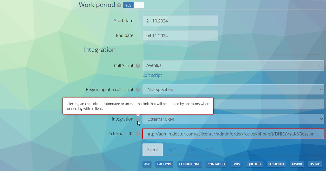 Zewnętrzny CRM na dialerze