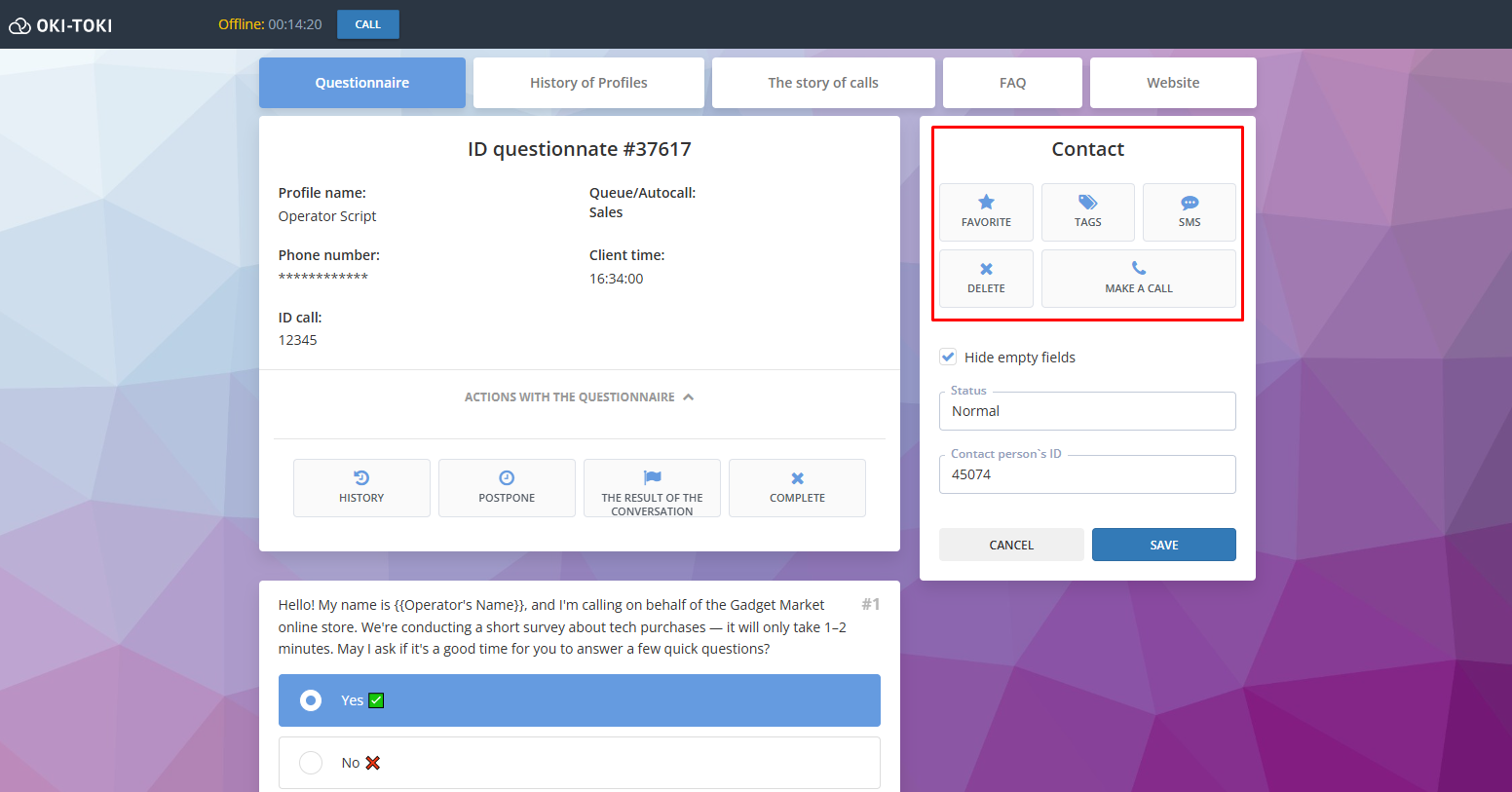 Działania z kontaktem