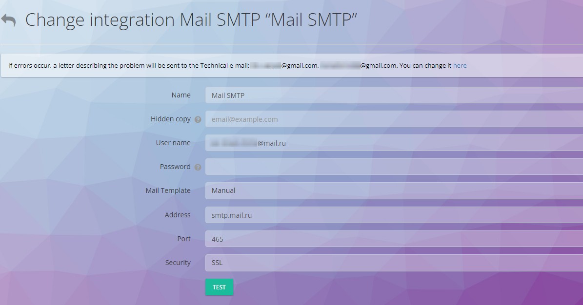 Konfiguracja integracji Mail SMTP w Oki-toki
