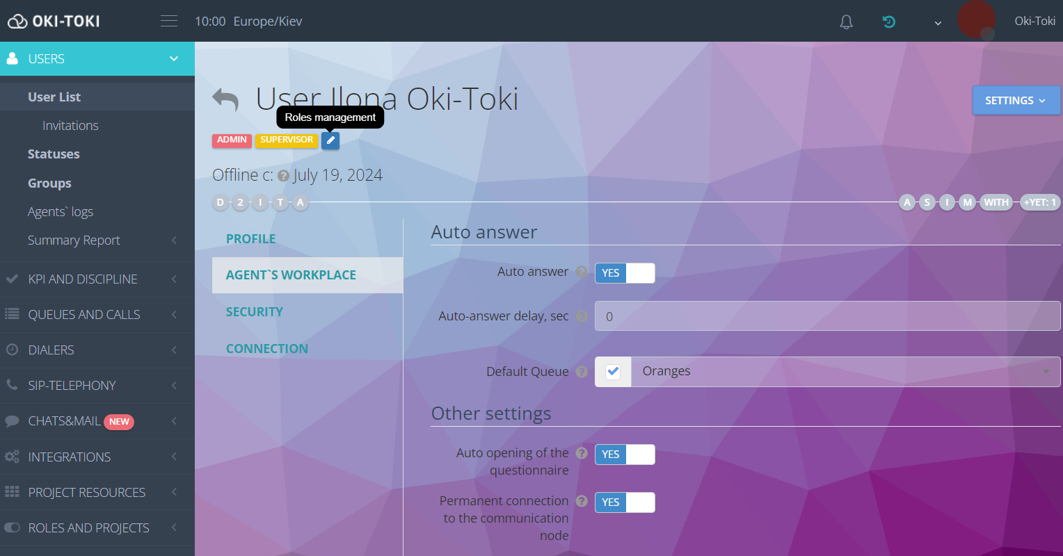 Rola użytkownika w firmie