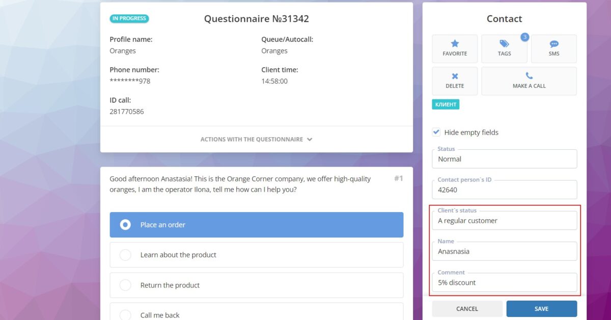 Pola kontaktu w CRM
