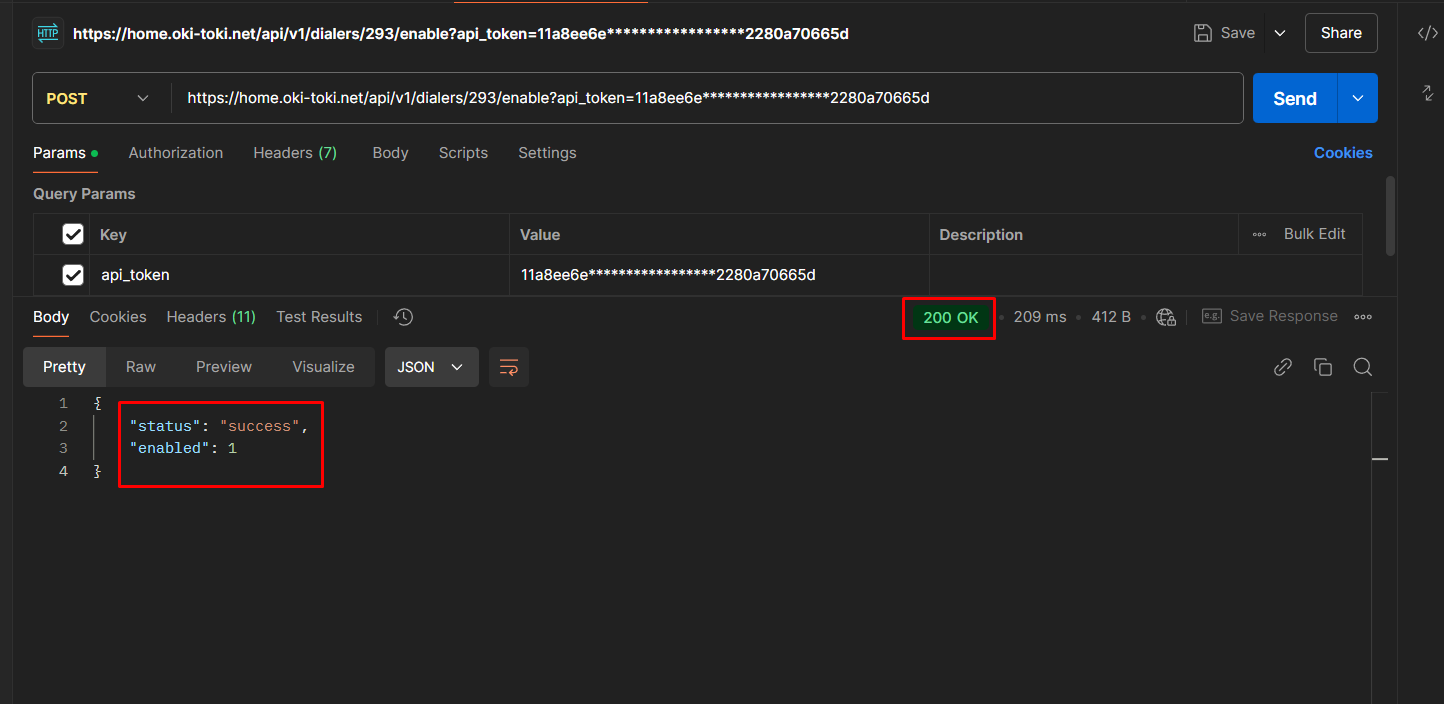 Example of an API request in Postman