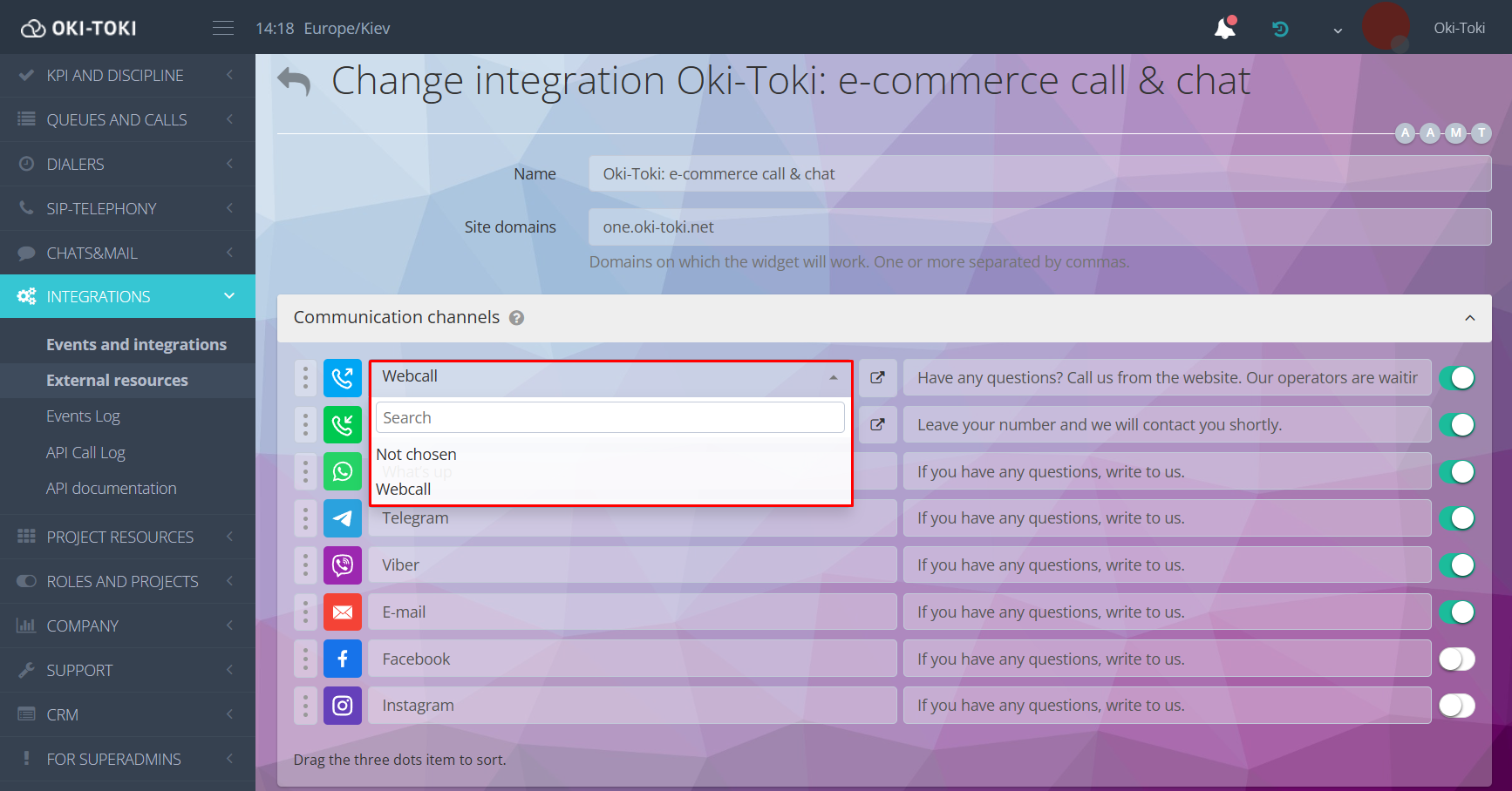 Dodawanie integracji