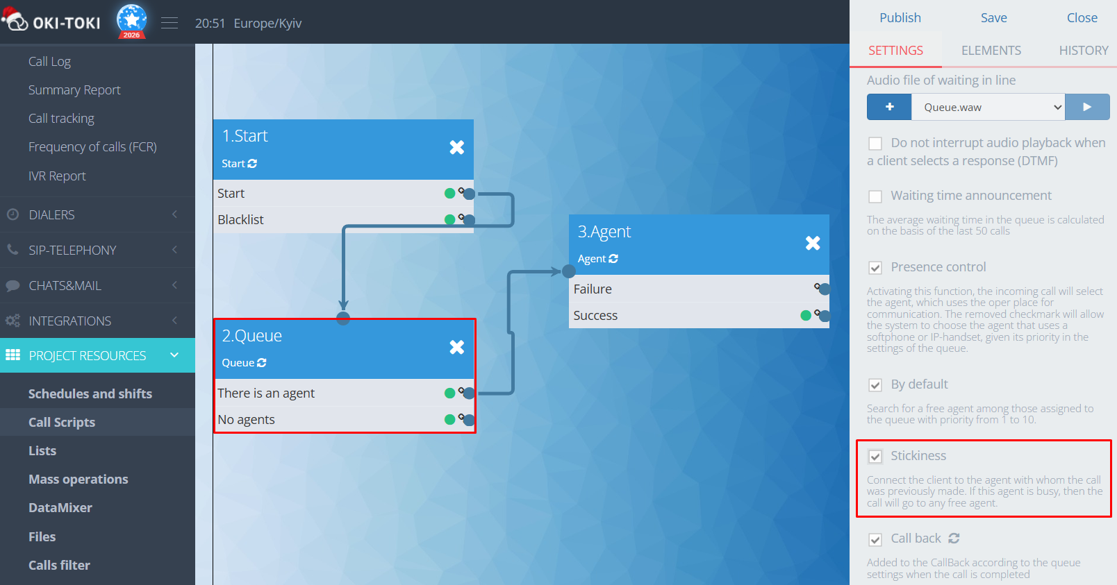 Lepkość w scenariuszu rozmowy
