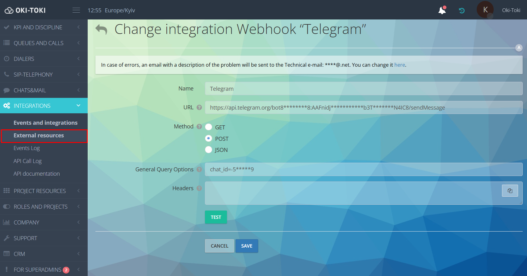 Konfiguracja Webhook